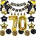 Produktbild 70. Geburtstag Dekorationen Ballon Banner - Happy Birthday Banner, 70. Gold Anzahl Ballons, Schwarz und Gold, Nummer 70 Geburtstag Ballons, 70 Jahre alt Geburtstag Dekoration