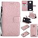 Produktbild Moto Z Force hülle,Moto Z Force Handyhülle,Motorola Moto Z Force Leder Wallet Tasche Brieftasche Schutzhülle ,Lonchee Sonnenblumen geprägten Muster Design Hochwertige PU Leder Folio Tasche Case Hülle im Bookstyle mit Standfunktion Kredit Kartenfächer (Rose Gold)