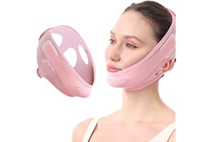 Yemiany Masque Double Menton, V Line Lifting Visage, Bandeau Réutilisable aux Tissu Respirant Réglable, Ceinture Amincissante pour Double Menton et Peau Affaissée