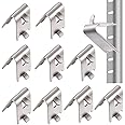 10 Pieces Freezer Shelf Support, Freezer Shelf Clip, Freezer Shelf Brackets, Cooler Shelf Support, 1.5 mm Thicken 304 Stainless Steel Durable Freezer Shelf Brackets for Refrigerator, Freezer (Silver)