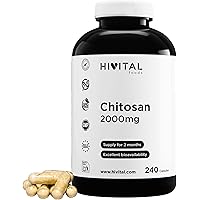 Chitosán Marino 2000 mg. 240 cápsulas para 2 meses de tratamiento. Quitosano Natural procedente de la Quitina de Crustáceo. F