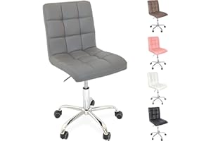 Beltom® Sedia ufficio studio girevole regolabile in altezza perfetta in camera da letto scrivania PC e arredo casa - Grigio