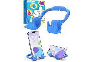 CALDEVER Regalos Amigo Invisible para Mujer Hombre Adolescentes Adultos: Soporte Movil con Gesto Rock Soporte Movil Mesa Ajustable para Niños Niñas Ideas de Regalos Gadgets Geniales Navidad Cumpleaños (Azul)