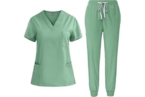 ZEIAYUAS Damen Medizinische Arbeitskleidung Medizinische Uniform Klinik Krankenhaus Pflegebekleidung Medizinische Uniform Mit Oberteil Und Hose Locker Krankenschwester Arbeitsuniform Set Altenpflege Kleidung
