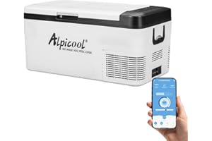 Alpicool K18 18L Compressor Car Fridge Freezer, DC 12v Camping Refrigerator, Portable Mini Cool Box for TruckCampervanRVBoat, -20℃ to 20℃