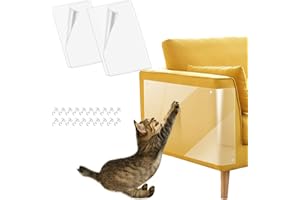 Pidsen Protector de Muebles Gatos, 4PCS Transparente Autoadhesivas Contra Arañazos de Gato Protector con Tornillos para Gatos y Perro Protector Anti-Arañazos de Sofá para Puerta - Dos Tamaños (2M+2XL)