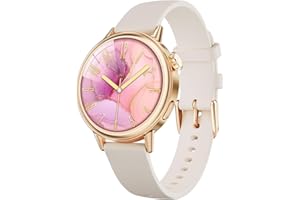 TOOBUR Mały smartwatch dla kobiet, smartwatch AMOLED 1,1 cala, kompatybilny z telefonami z systemem Android i iOS, odbieranie/nawiązywanie połączeń, monitor aktywności z pulsometrem / krokiem