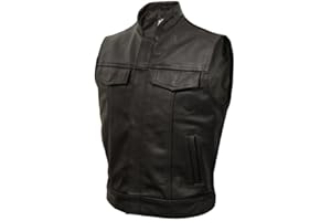 Skintan Jax - Classic Leather 'Cut-Off' Motorcycle Waistcoat