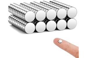 Grtard 100 Stück 5 × 2 mm Magnete zum Basteln, kleine Magnet, runde Magnete, starke Magnet für Kühlschrank, Heimwerken, Bauen, Basteln und Küchenschrank, Büromagnete
