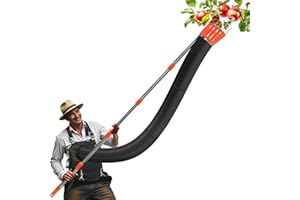 Vankarr Raccogli Frutta Raccogli Frutta Telescopico Raccoglifrutta Regolabile in Altezza da Asta Telescopica con Testa a Cestello Raccoglifrutta 3.78M
