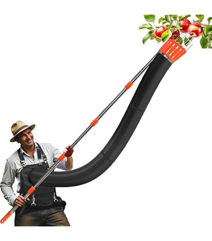 QWORK® 4M Cueilleur De Fruits Avec Manche Télescopique, Acier