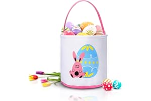 Mizijia Cestino di Coniglietto Pasquale, Easter Bunny Borse Sacchetti, Borse di Iuta per Bambini Pasqua, Sacchetto Regalo di Pasqua per Feste di Uova Caccia