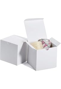 CHARMGIFTBOX Lot De 5 Grandes Boîtes Cadeaux Carrées Gigognes Avec Couvercles Pour Cadeaux, Boîtes Cadeaux Empilables Avec Ruban Et Carte Pour Mariage, Anniversaire, Saint-Valentin, Noël