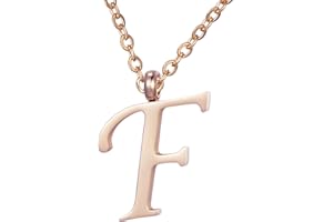 Morella Damen Halskette mit Buchstaben Anhänger Edelstahl Rosegold in Schmuckbeutel