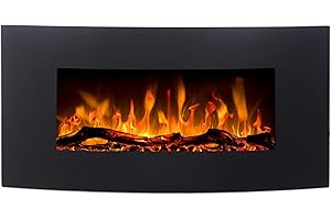CLASSIC FIRE Malibu 36" - chimenea eléctrica de pared LED AFLAMO Profundidad de sólo 16 cm