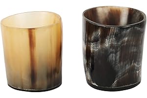 HANDICRAFTS HOME Artisanat Maison Whisky Shot Coupe En Verre Whiskey Dram Verre De Corne Verre Vintage Set Lunettes