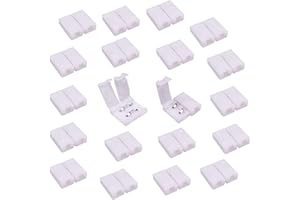 LitaElek 20pcs LED Streifen Verbinder 2 Polig 10mm Breit SMD 5050 5630 Einfarbige LED Strip Connector LED Stripe Schnellverbinder Adapter LED Band Anschluss Steckverbinder 2-Pin LED Leiste Stecker