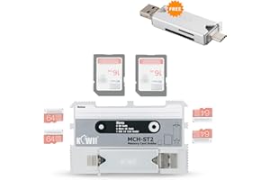 Kiwifotos - Custodia per scheda di memoria 2 in 1, portatile, sottile, con lettore di schede SD USB 3.0 per 2 schede SD + 4 schede micro SD (grigio)