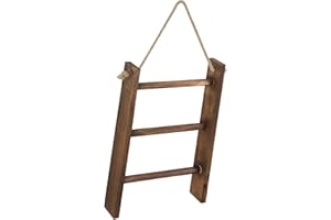 LOVIVER Toalleros de Madera, toallero Colgante, Escalera Colgante de Madera, Colgador de exhibición, toallero de 3 Niveles, Estante para Toallas para Puerta