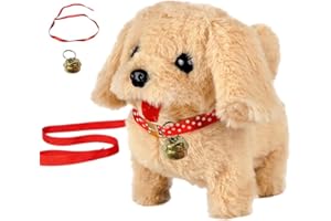 KUWUNG Cane Giocattolo che Cammina e Abbaia,Peluche Cagnolino Interattivo per Bambini,Elettronico Cagnolino Che Abbaia e Cammina per ragazze e ragazzi di 2 3 4 5 6 7 8 Anni Regalo