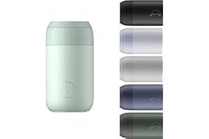 Chilly's Serie 2 Taza de Cafe Termica - Taza de Doble Pared con Tapa - Acero Inoxidable sin BPA - Lichen Green, 340ml