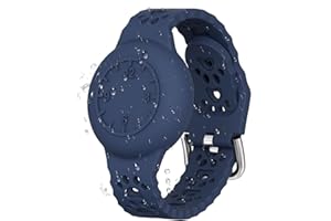 SICHY Kompatybilna z opaską na rękę AirTag dla dzieci, uchwyt na bransoletkę AirTag, regulowany pasek do zegarka iTag, GPS, miękki, silikonowy, wodoodporny, pokrowiec ochronny dla dzieci, niebieski