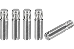 sourcing map 5 Stück M5 x 20mm geschlitzter zylindrischer Stift aus 304 Edelstahl, Außengewinde, zur Positionierung von Möbeln und Schränken