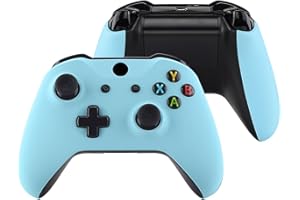 eXtremeRate Carcasa para Xbox One X S Funda Delantera con Agarre Izquierdo Derecho Protectora de la Placa Cubierta Antideslizante Asa Mango para Xbox One S/X Mando-Model 1708(Cielo Azul)