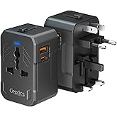 Ceptics Universal Travel Adapter with 20W USB-C, All in One Travel Accessories with 1 USB A (18W), 1 Type C and Universal Soc