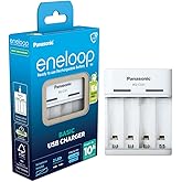 eneloop Basic USB Charger, for 2-4 AA/AAA Rechargeable Batteries, 10h charging time, 6 Safety Features, USB