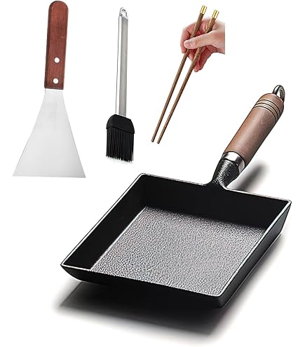 Poêle Rectangulaire Tamagoyaki – 18 X 15 Cm – Antiadhésive, Compatible Induction – Pour Omelettes Japonaises, Crêpes