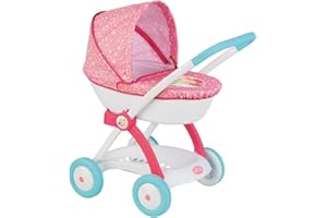 Smoby - Disney Princesses - Landau - pour Poupons et Poupées - Capote Rabattable - Panier de Rangement - 254102