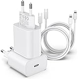ZNBTCY 4 Pack Schnellladegerät für 20W USB C Ladegerät mit iPhone Ladekabel 2M,Netzstecker,schnellladekabel,iPhone Netzteil,L