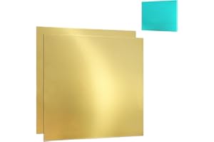 CHUDENG 2 Pcs Brass Sheet, 6" x 6", 24 Gauge(0.51mm) Thickness, No Scratches, Film Attached Brass Plates