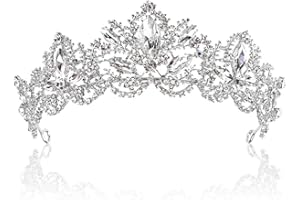 REYOK Argento cristallo corona signore accessori per capelli da sposa strass principessa corona regina retrò splendido copricapo squisito nobile banchetto festa di compleanno matrimonio