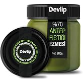 Devlip Antep Fıstığı (%70) Ezmesi, 200g, S&uuml;r&uuml;lebilir, Glikoz, Koruyucu, Renklendirici, Aroma İ&ccedil;ermez