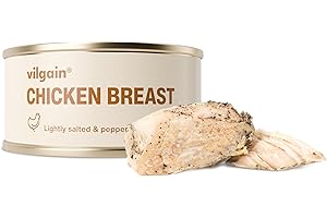 Vilgain tinned meat - 100% natural, preservative-free, high in protein, juicy pieces, certified origin, ideal for healthy eating & quick meals (100g, Chicken)