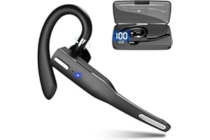 ZUNATE Auricular Bluetooth, Auricular Manos Libres Inalámbrico Bluetooth 5.1 con Micrófono, Auricular Inalámbrico Giratorio de un Solo Oído para Conducir en la Oficina de Negocios,(Auriculares estándar)