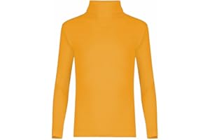HUBIBUBI Kids Unisex Boys Girls Polo Neck Ribbed Jumper Kids Turtle Roll Neck Rib Tops for Winter Sizes 5-13 Years