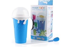BINGGUNYO Magic Quick Frozen Smoothies Cup, Slushy Maker Cup, DIY Squeeze Ice Cup, Vaso Mágico para Smoothies Congelados Rápidos, Vaso para Hacer Granizados, Vaso Mágico Congelado (Azul)