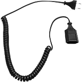 TNSLAND Spiral Extension Cable 3 m, Power Extension Cable, Extension Cable with Flat Plug for TVs, Video Game Consoles, Appli