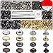Produktbild Hukz Leder 10mm Nieten Doppel Kappe, Satz mit 100 Stück, Schnapphaken Verschlüsse 3pcs Befestigung Hand-Werkzeug Set für Handarbeiten,Bekleidung Reparatur,rostfrei (Farbe)
