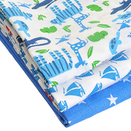Zippy Muslin Squares in Stylish Blues (3 Pack)