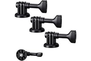 JJC 3 Pack Tripod Mount Adapter for DJI Osmo Action 5 Pro/4/3,Action Camera Adapter for Insta 360 Ace Pro 2 & Hero 13/12/11/10/9,Brave 8/7/4/EK7000 Selfie Stick Tripod Mount with 1/4" 20 Hole for Vlogging