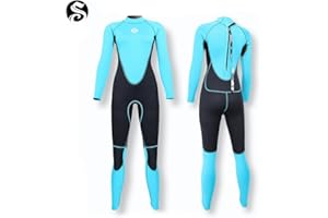 PAWHITS Trajes de neopreno térmicos de manga larga de 3 mm, longitud completa para bucear para mujer