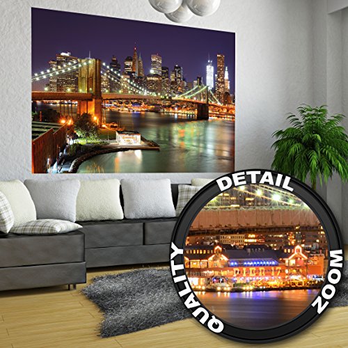 GREAT ART Brooklyn Bridge Wanddekoration - Wandbild New York Motiv XXL Poster (140 x 100 cm)
