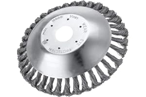 MEZHEN Spazzola per Erbacce Spazzola per Decespugliatore Spazzola Rotante per Rimuovere Erbacce Spazzola per Erbacce Acciaio per Diserbo Erbacce Muschio Rovo in Giardino