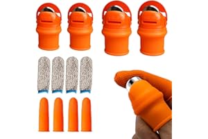 PEIYEE Cuchilla de Pulgar,12 Pcs Cuchillo de Dedo Herramienta,Cuchillo de Dedo de Silicona de JardíN,No Es FáCil de Oxidar, Con Catres para Dedos Anti-Corte,Para JardineríA,Cosecha de Verduras y Frutas