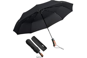 KASTEWILL ECHOICE Portable pliant parapluie coupe-vent avec couvercle X-Grand Noir