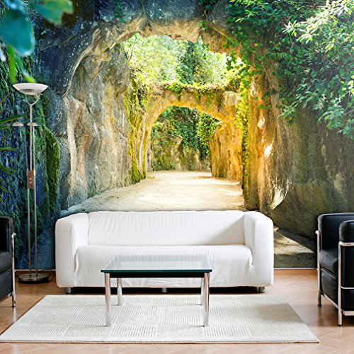 Fototapete Wald 3D 400x280 cm XXL | KOMPLETT SET MIT KLEISTER - PREMIUM VLIES TAPETE - PROFI QUALITÄT (Keine Papiertapete, keine Blasenbildung) - Top moderne Wanddeko - Fototapete 3D Illusion - Riesen Wandbild - Top Design Tapete - Neue exklusvie Edition mit noch besser Druckauflösung - Deutsches Premium Vlies (Kein Import Vlies oder PVC), Schlafzimmer, Wohnzimmer, Kinderzimmer geeignet | Fototapeten Wandtapete FOB0065a84XL